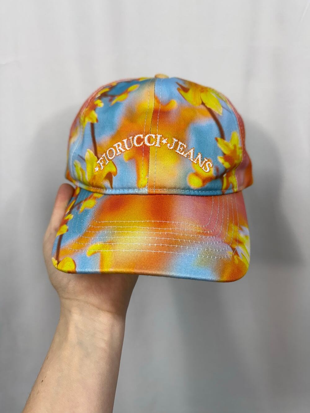 Revolve Fiorucci Jeans Watercolor Cap Multi Baseball Hat Adjustable 100% Cotton